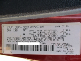 1990 TOYOTA 4RUNNER SR5 BURGUNDY 3.0L MT 4WD Z16314